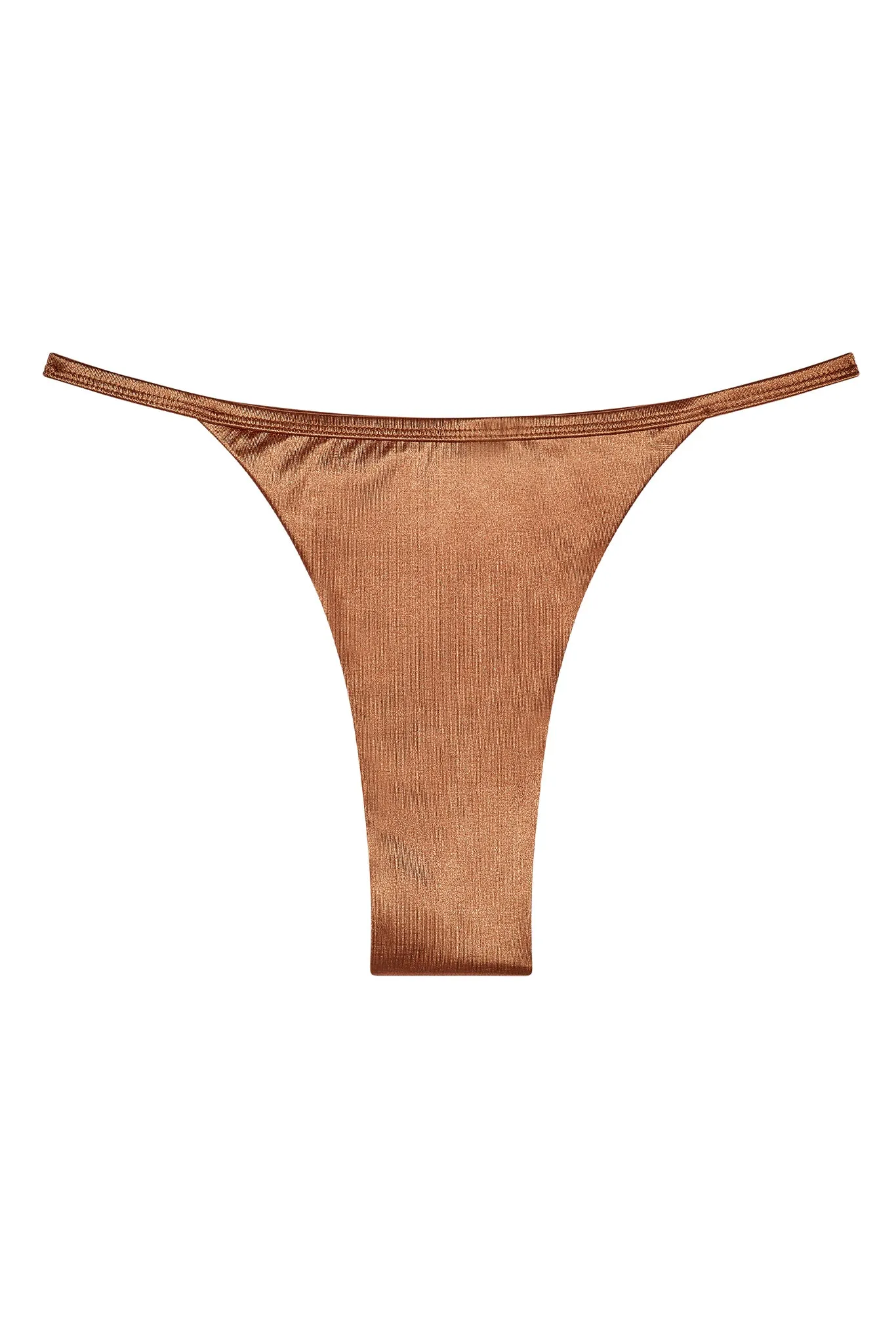 Kauai Bottom - Bronze Shiny Jersey sold by Monday Swimwear