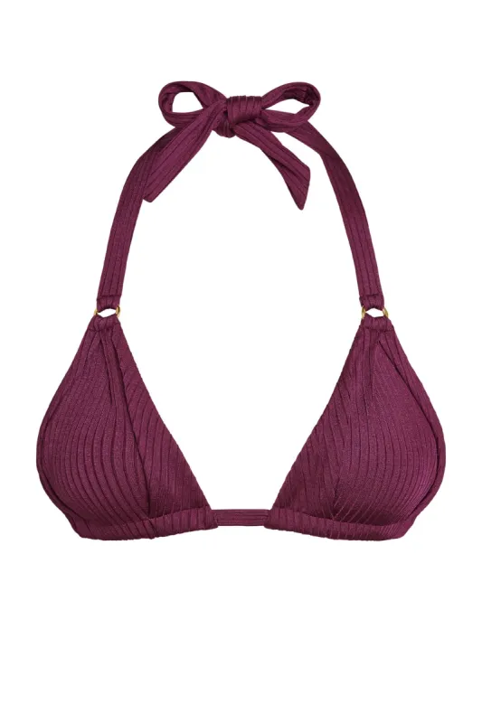 Morocco Top - Eggplant Wide Rib sold by Monday Swimwear
