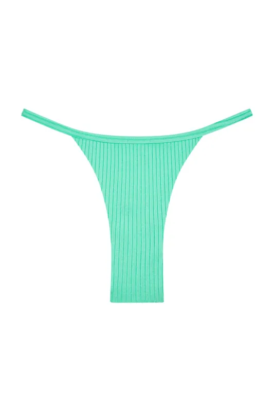 Kauai Bottom - Turquoise Wide Rib sold by Monday Swimwear
