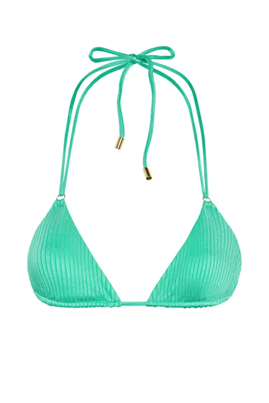 Hanalei Top - Turquoise Wide Rib sold by Monday Swimwear