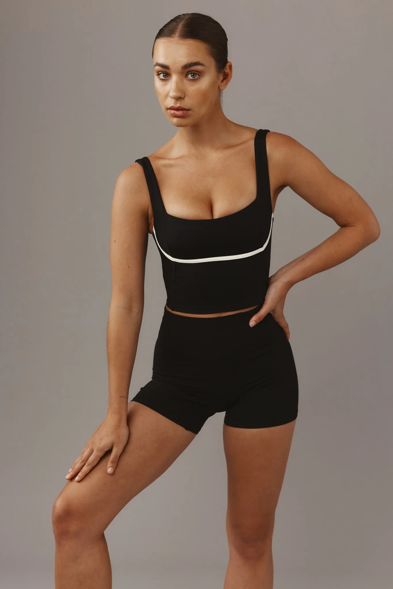 Zion Tank - Black/Ivory sold by Monday Swimwear product image thumbnail 4