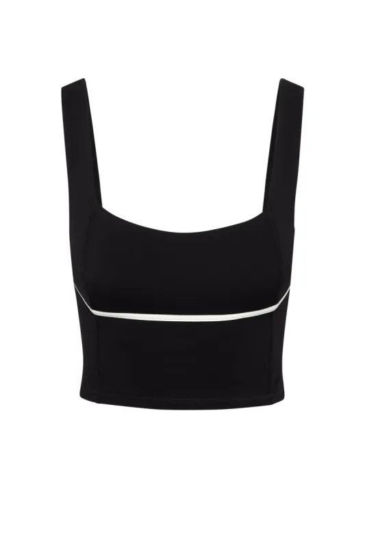 Zion Tank - Black/Ivory sold by Monday Swimwear