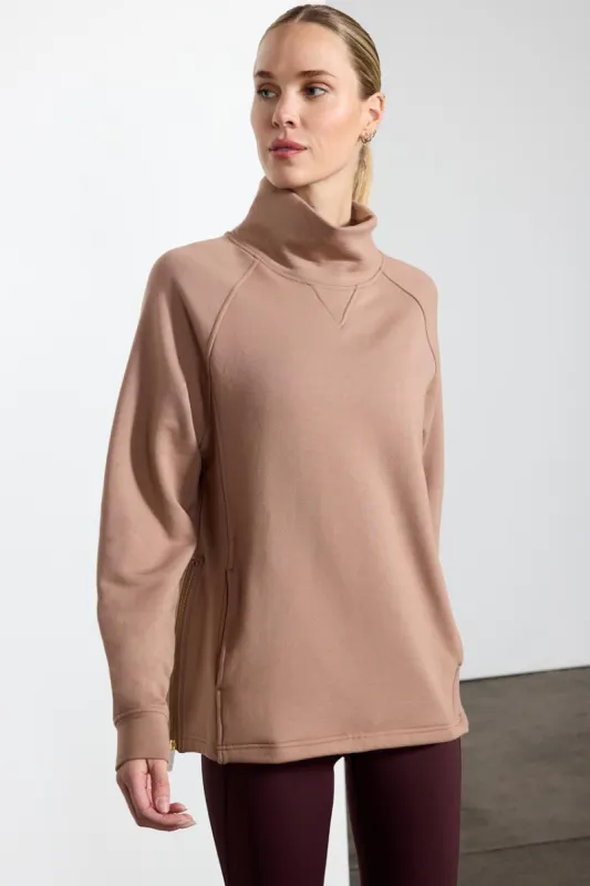 Serenity TENCEL™ Modal Mock Neck Pullover with Side Zip Slits sold by MPG