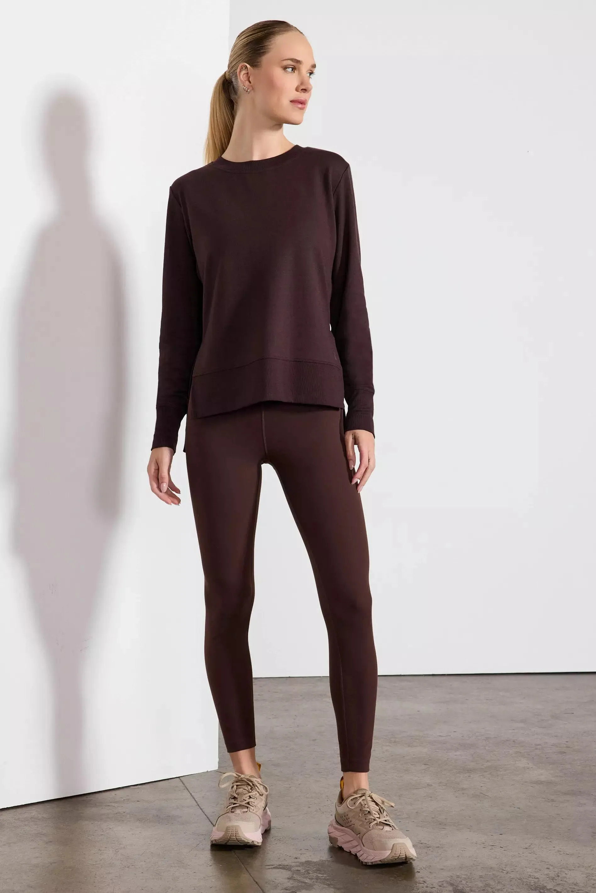Modal Fleece Side Slit Pullover - Chocolate Brown sold by MPG product image thumbnail 2