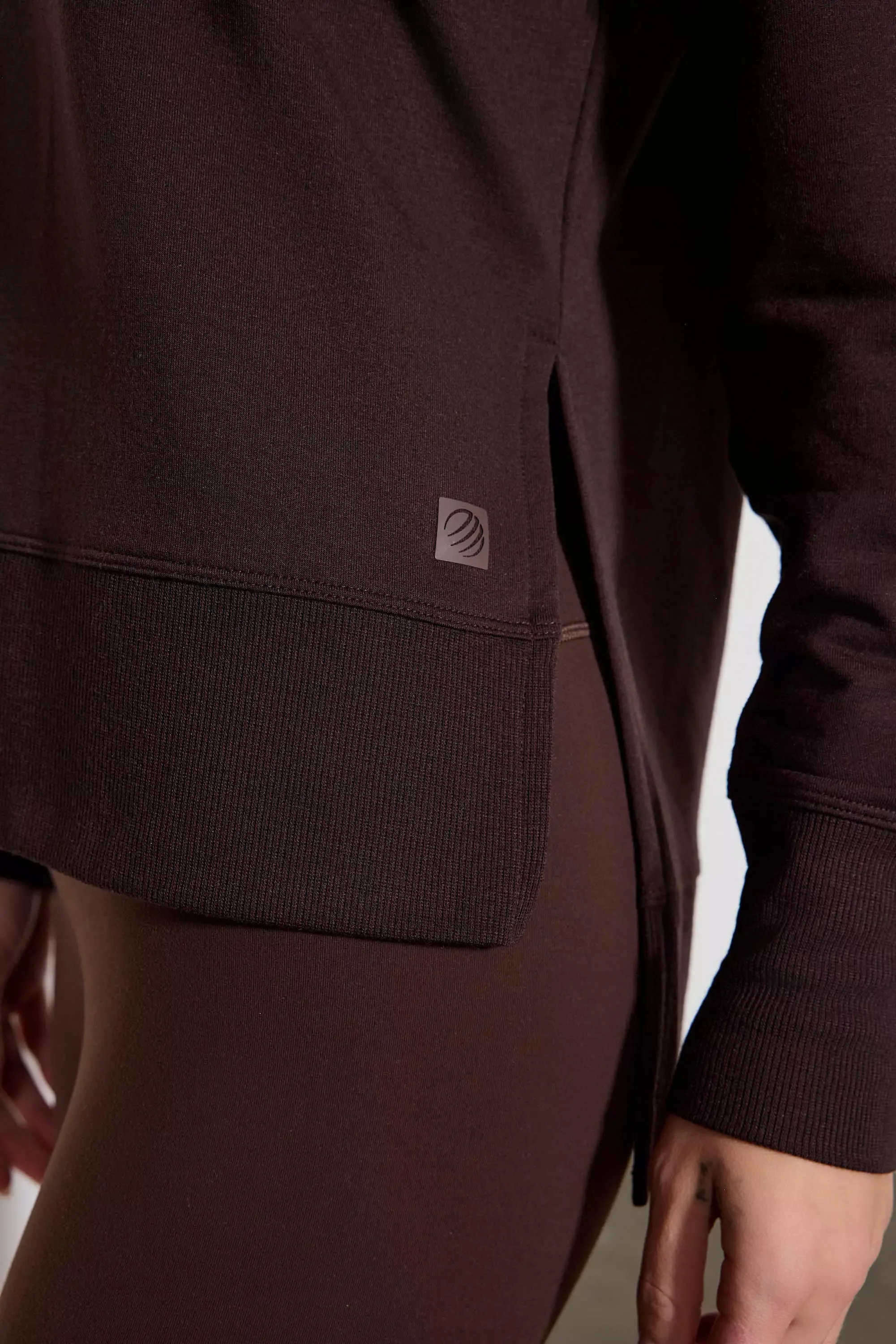 Modal Fleece Side Slit Pullover - Chocolate Brown sold by MPG product image thumbnail 4