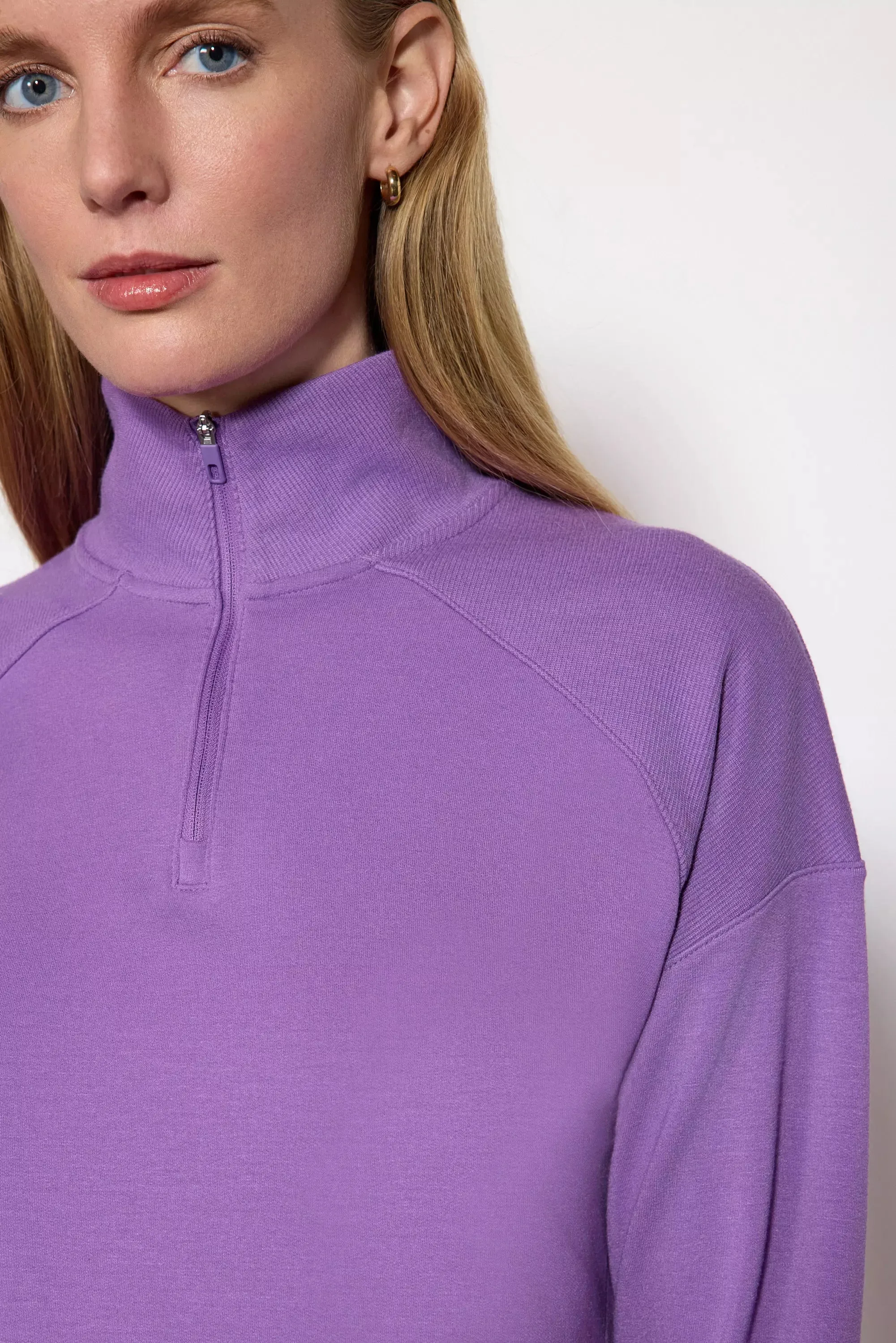 Modal Fleece Relaxed 1/4 Zip - Dewberry sold by MPG
