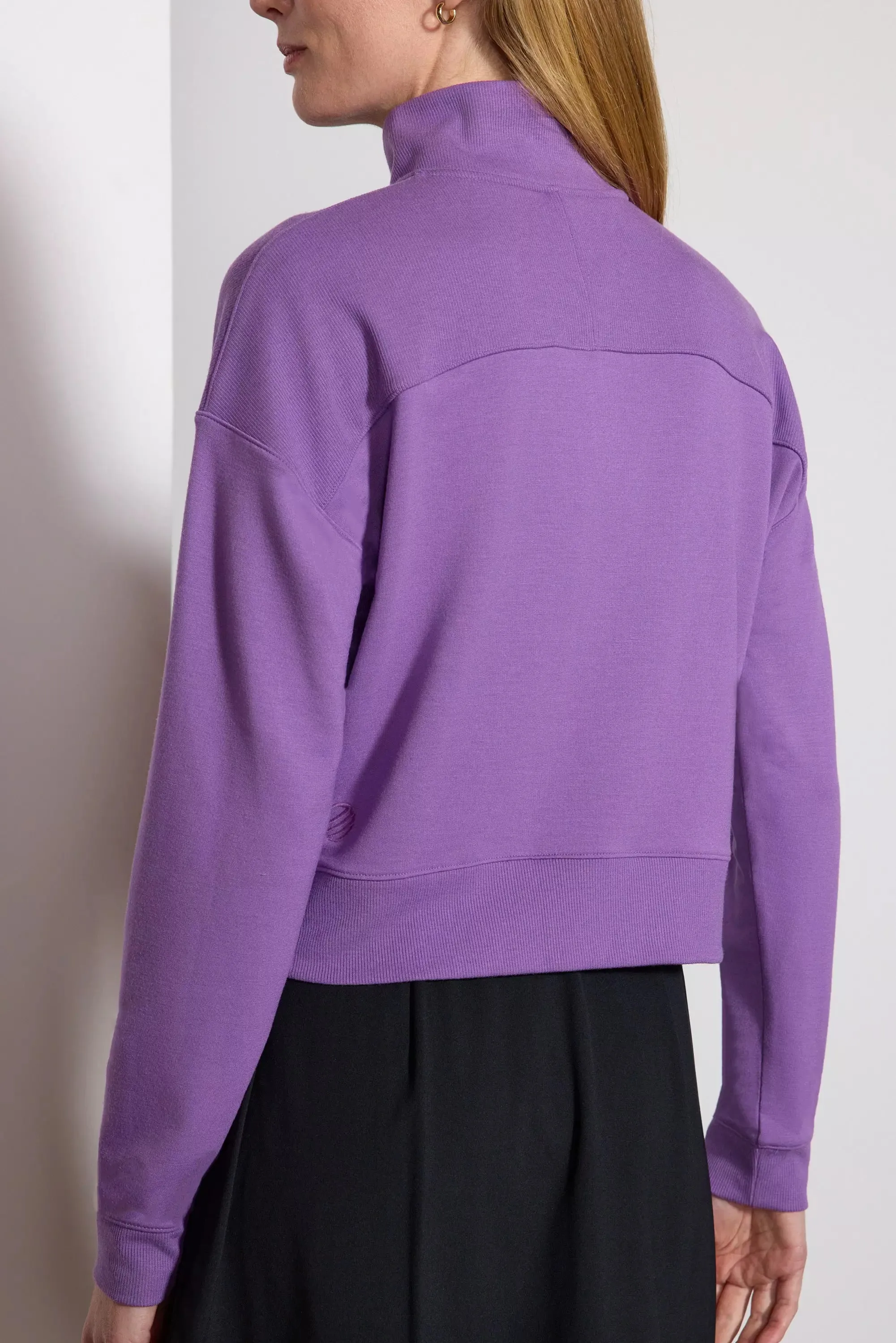 Modal Fleece Relaxed 1/4 Zip - Dewberry sold by MPG product image thumbnail 4