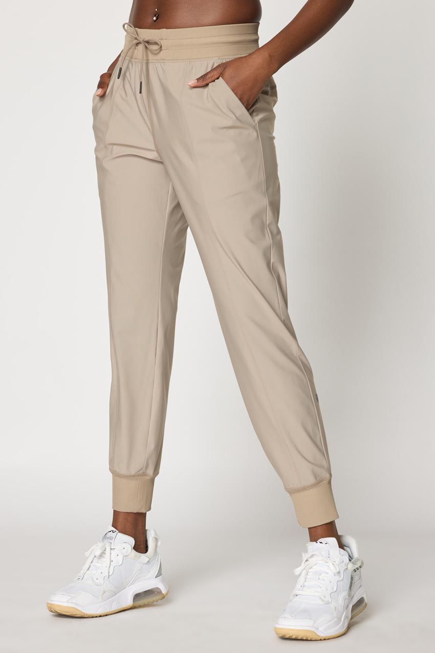 Adapt Recycled Polyester High-Waisted Drawcord Jogger 28” sold by MPG