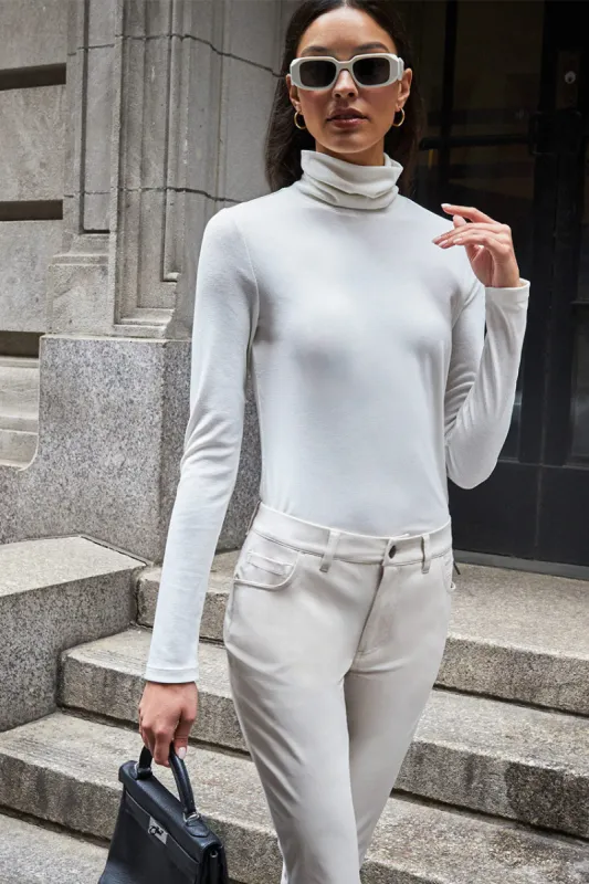 Expression Long Sleeve Turtle Neck Mixed Media Top sold by MPG