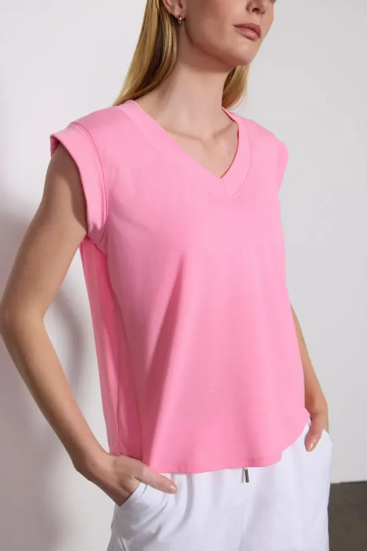 Dynamic Recycled Polyester V-Neck Cap Sleeve T-Shirt sold by MPG