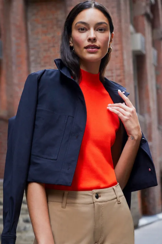 Collaborate Fitted Mock Neck Rib Sleeveless Top sold by MPG