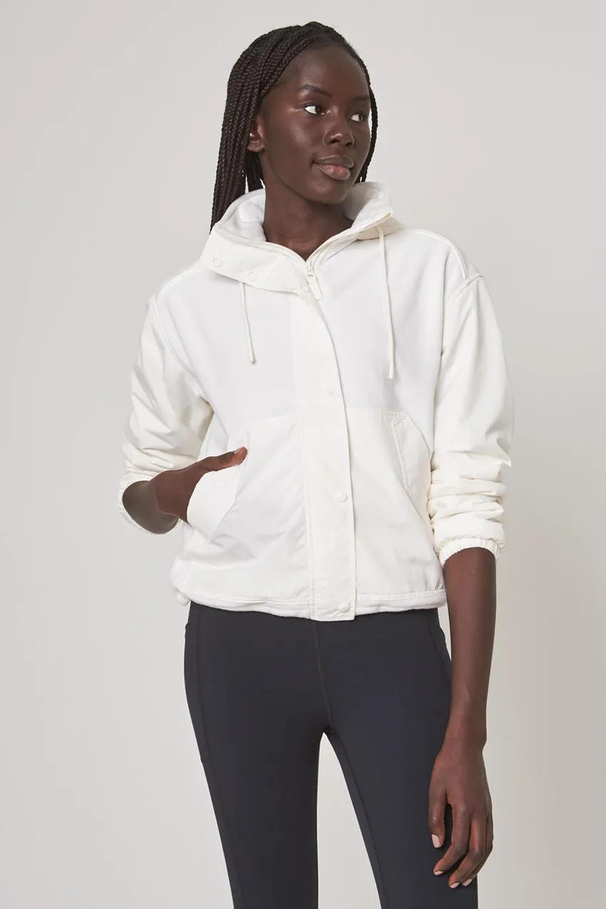 Women’s Hooded Mixed Media Jacket sold by MPG