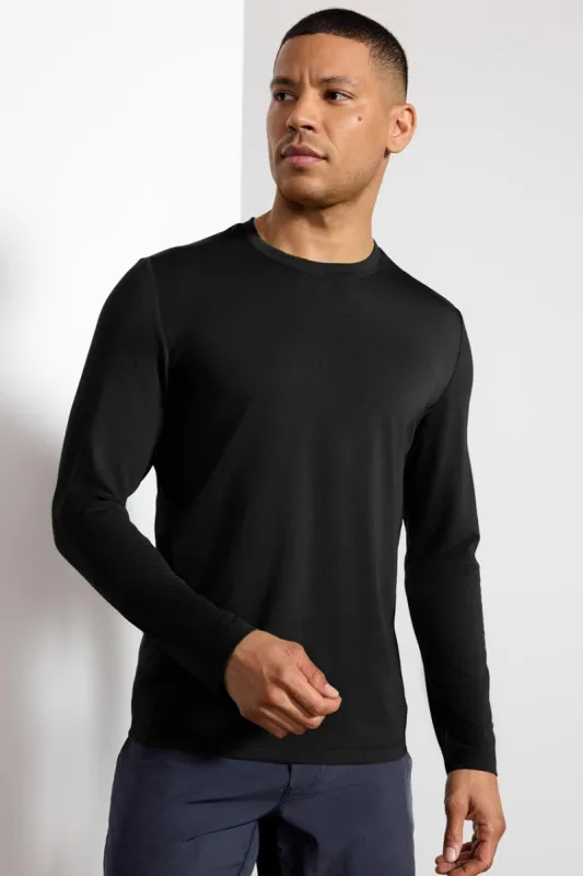 Performance Knit Men's Long Sleeve Tee - Black sold by MPG