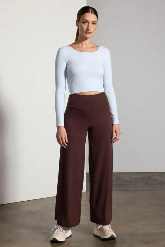 Vital Recycled Nylon High-Waisted Wide Leg Pant 30" Peached sold by MPG