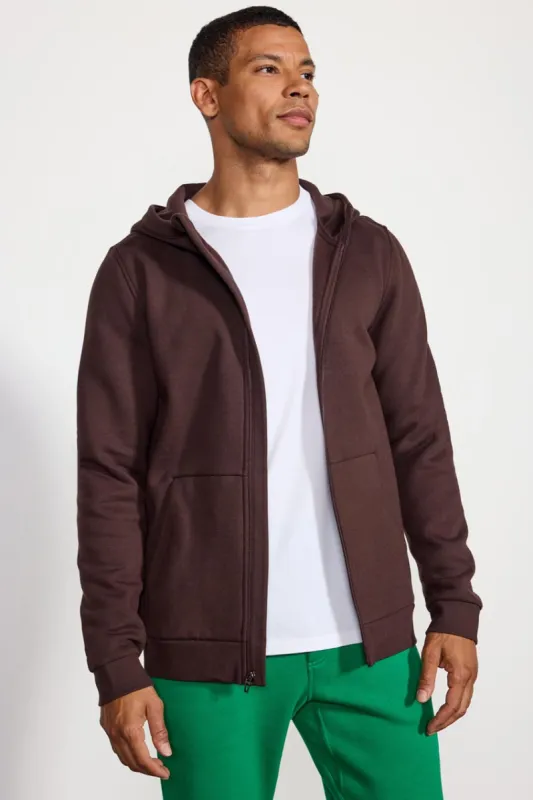 Comfort Men's Fleece Zip-Up Hoodie - Chocolate Brown sold by MPG