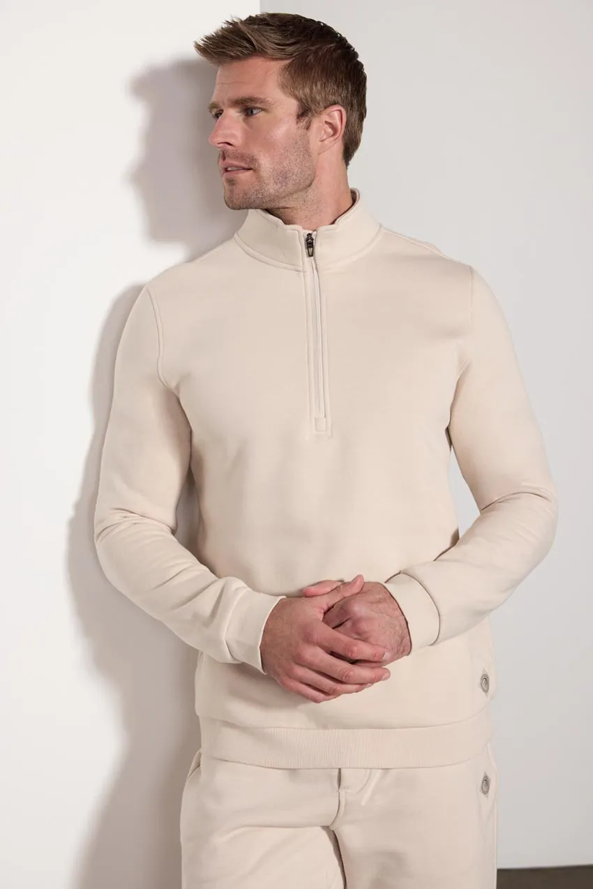 Comfort Men's Fleece 1/4 Zip - Stone sold by MPG