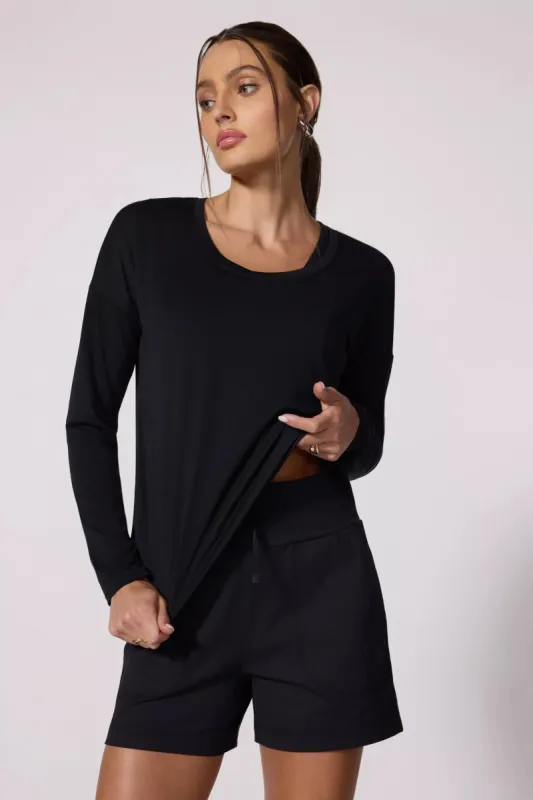 Performance Knit Long Sleeve Tee - Black sold by MPG