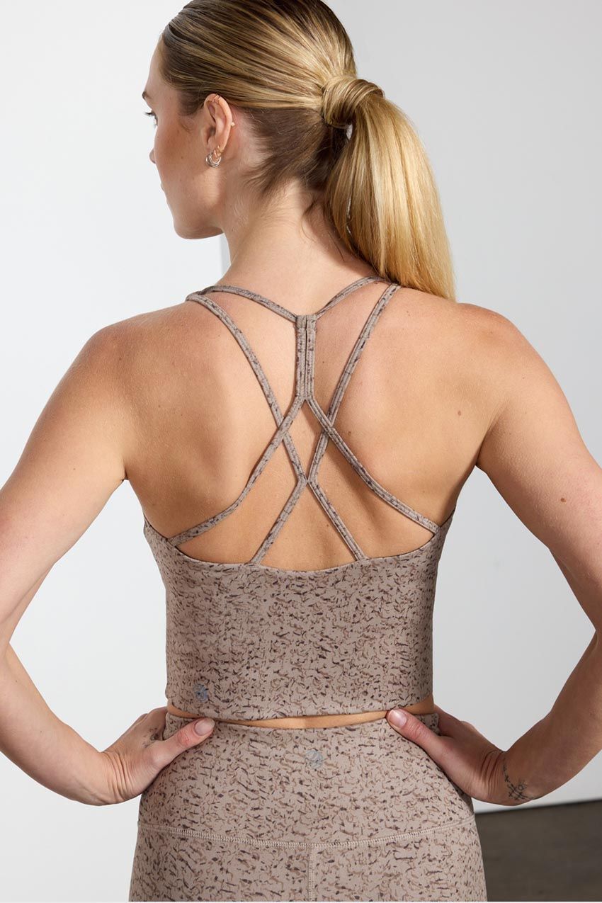Explore Longline Light Support Printed Sports Bra Peached sold by MPG product image thumbnail 2