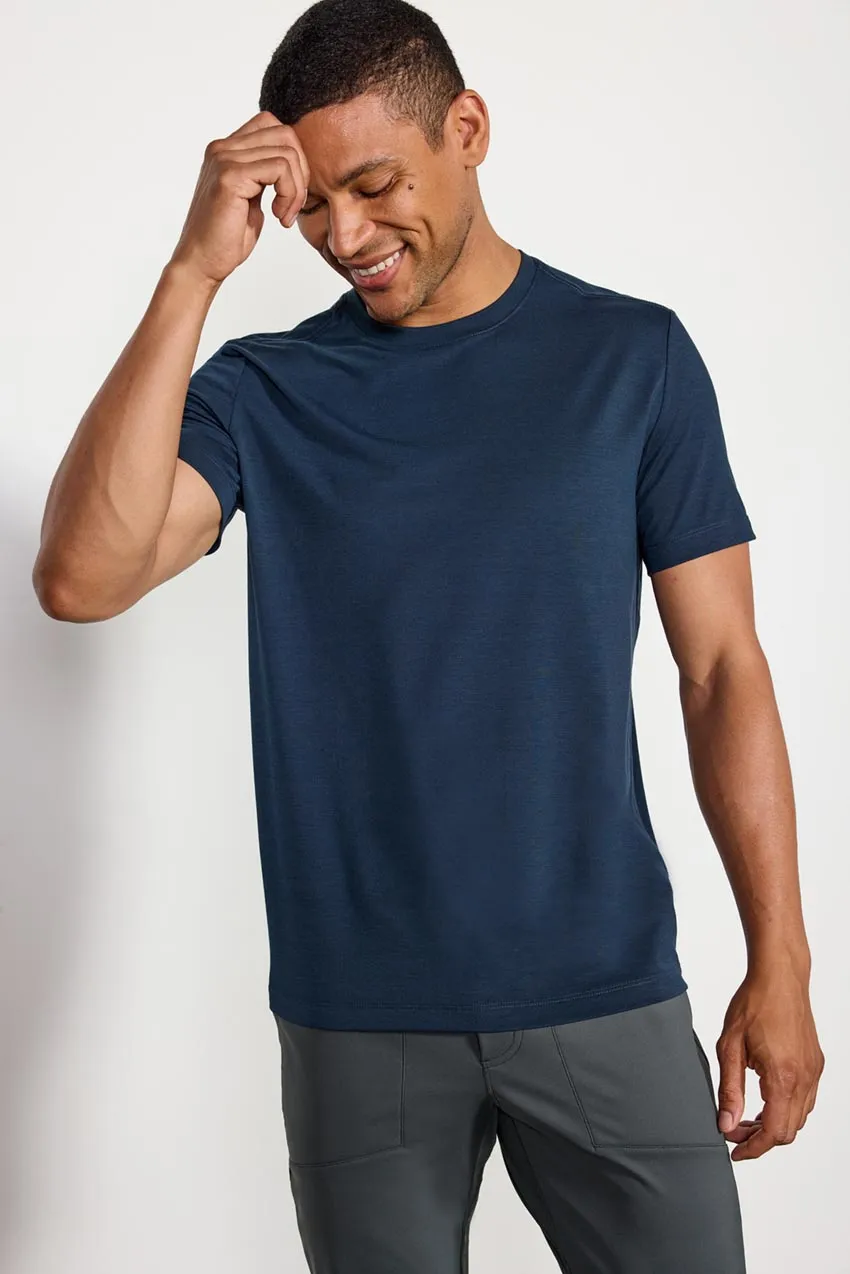 Dynamic Recycled Polyester Mesh Panel Crew Neck Tee sold by MPG