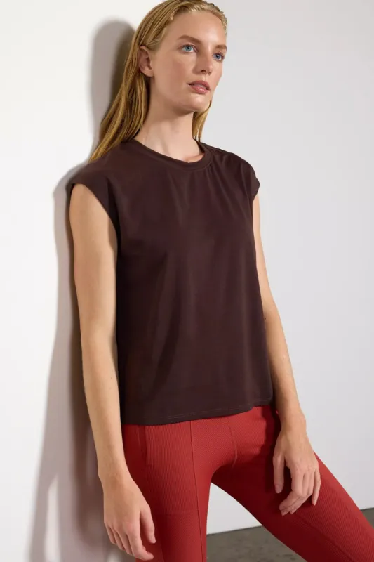 Performance Knit Sleeveless Tee - Chocolate Brown sold by MPG