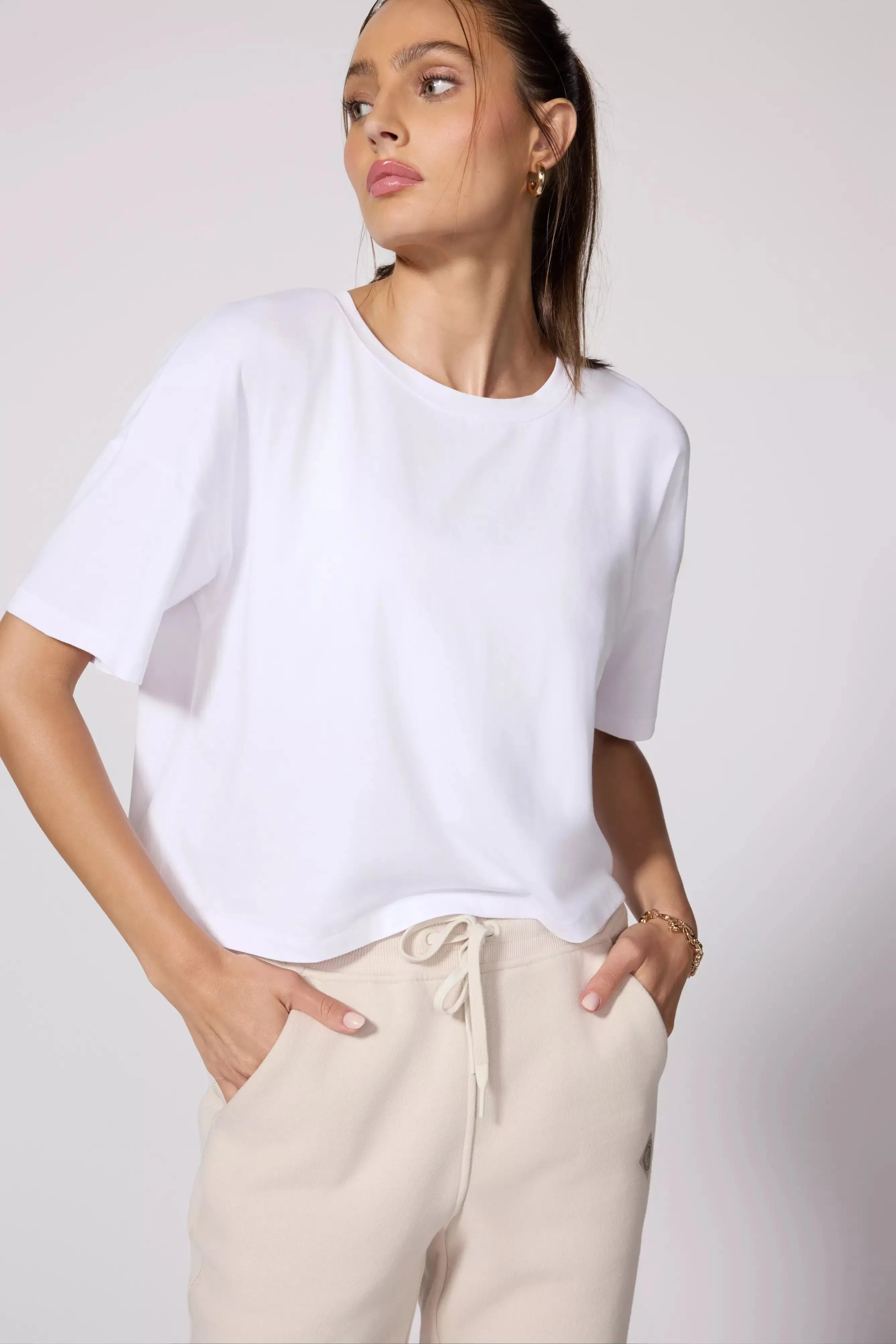 Pima Cotton Cropped Boyfriend T-Shirt sold by MPG