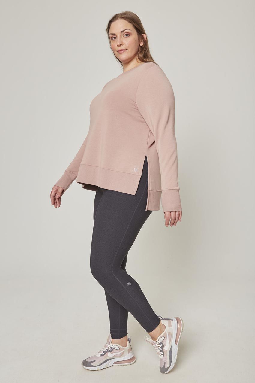 Serene Recycled Polyester TENCEL™ Modal Relaxed Side Slit Pullover - Sale sold by MPG product image thumbnail 5