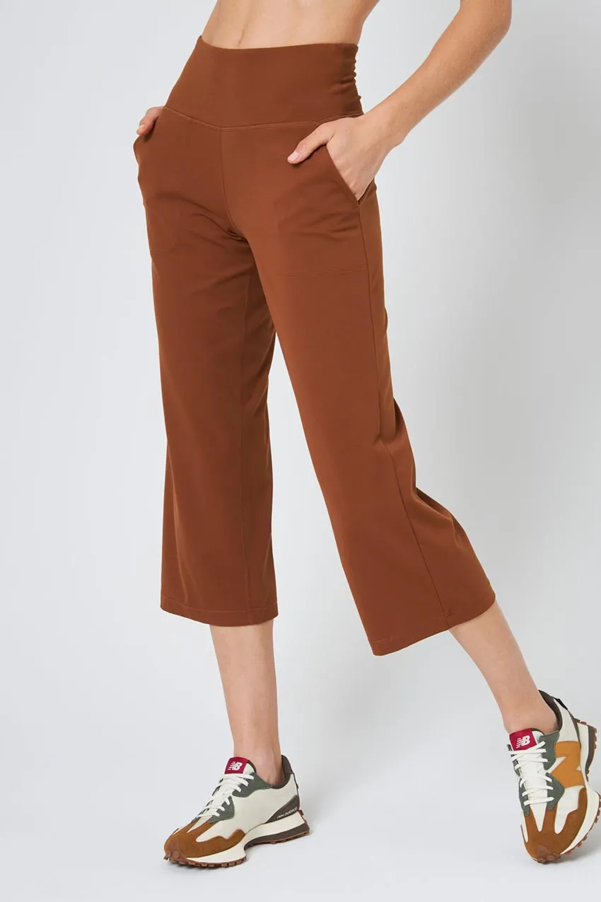 Vital Recycled Nylon High-Waisted 24" Cropped Pant Peached sold by MPG