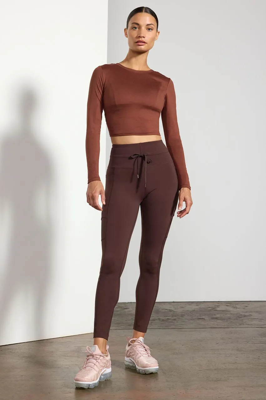 Vital Recycled Nylon High-Waisted Cargo Drawcord Legging 27" sold by MPG
