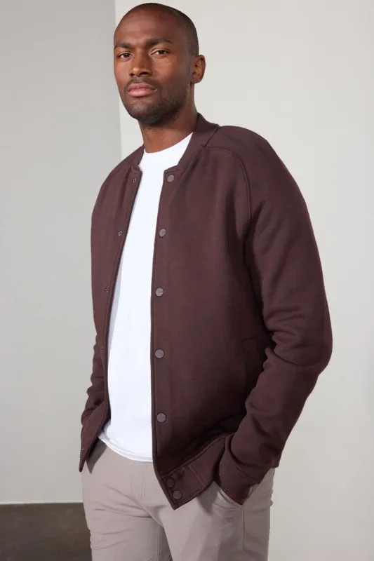 Comfort Men's Fleece Bomber Jacket - Chocolate Brown sold by MPG