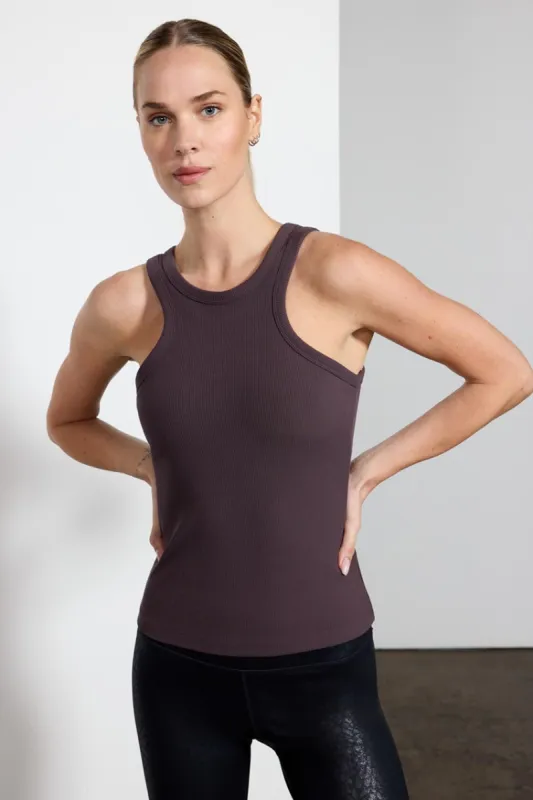 Poise High Neck Ribbed Tank Top sold by MPG
