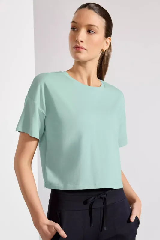 Pima Cotton Boyfriend Tee - Blue Haze sold by MPG