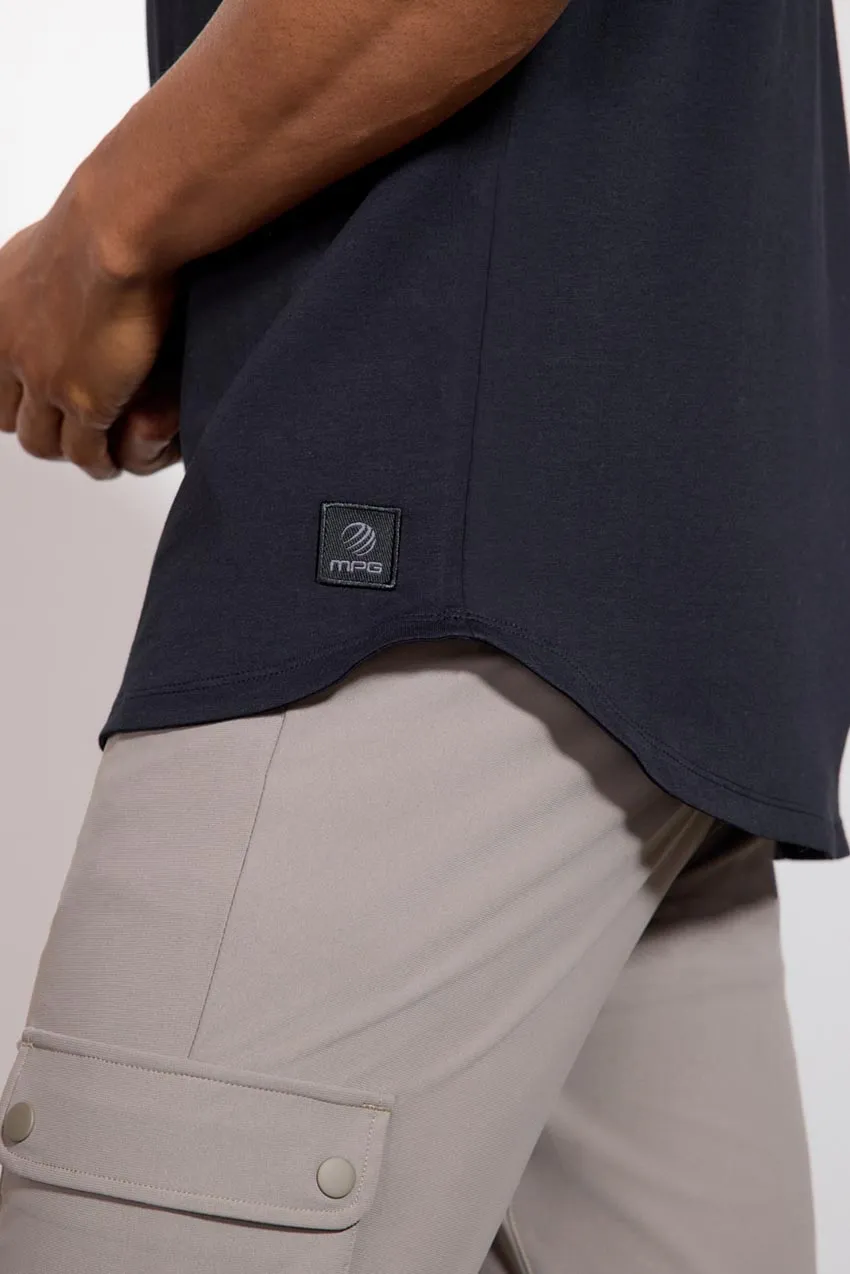 Pima Cotton Henley With Curved Hem - Black sold by MPG product image thumbnail 5