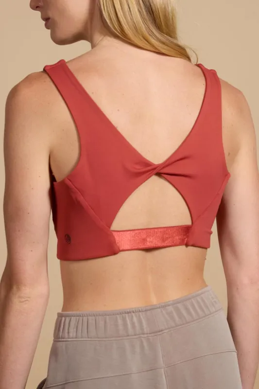 Vital Recycled Nylon V-Neck Medium Support Sports Bra sold by MPG