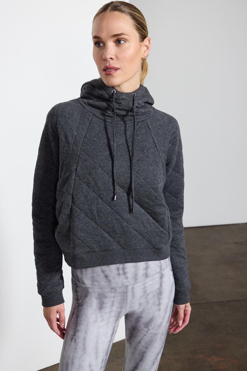 Aspire Cropped Relaxed Quilted Hoodie sold by MPG product image thumbnail 4