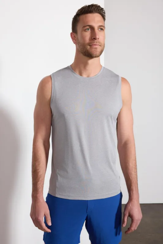 Conquer Crew Neck Tank - Sleet Melange sold by MPG