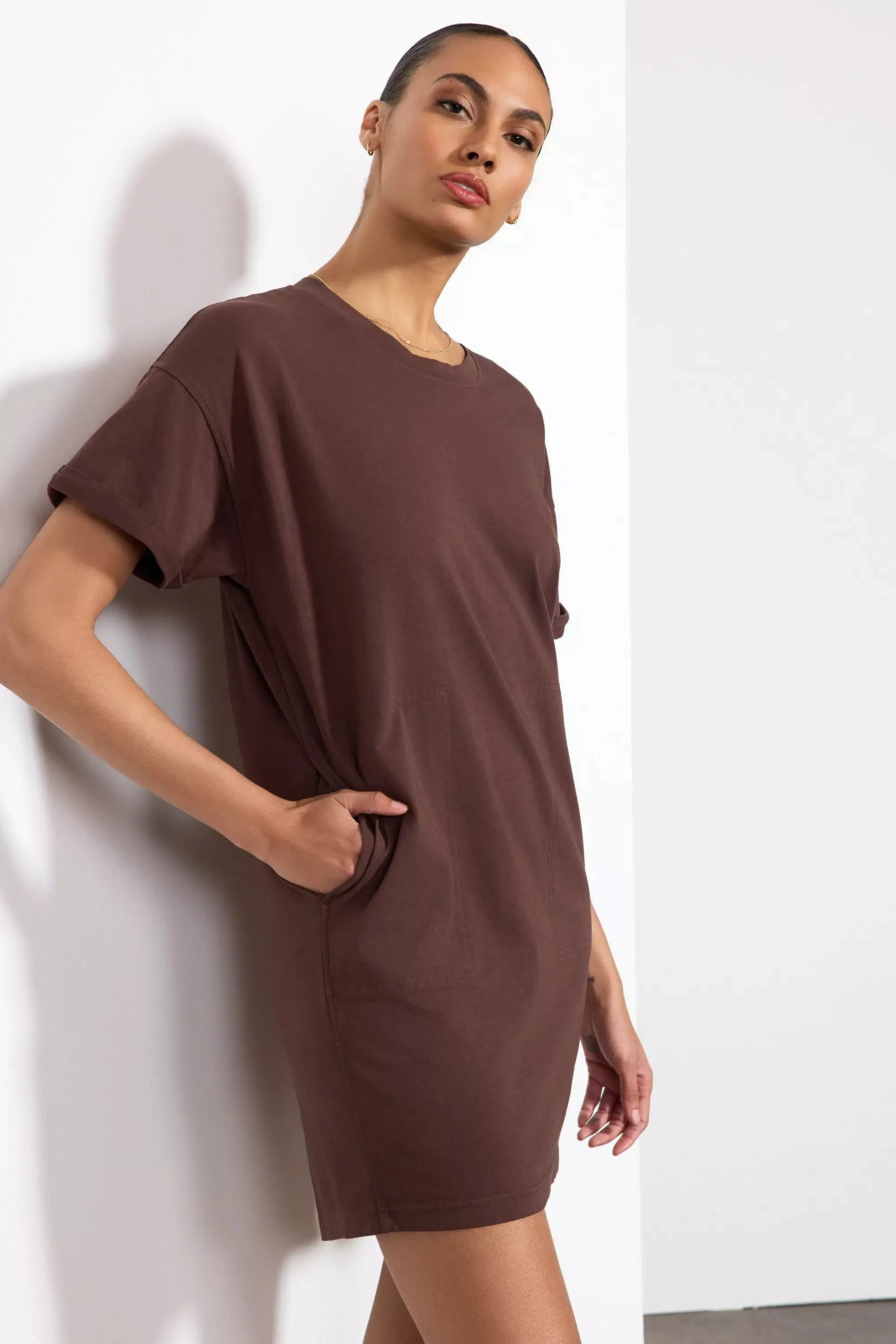 Calm T-Shirt Dress - Chocolate Brown sold by MPG