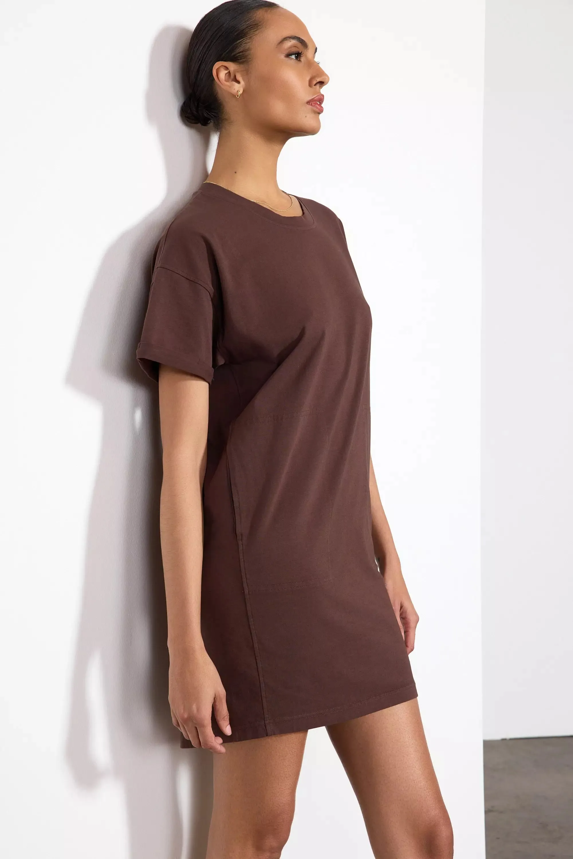 Calm T-Shirt Dress - Chocolate Brown sold by MPG product image thumbnail 4