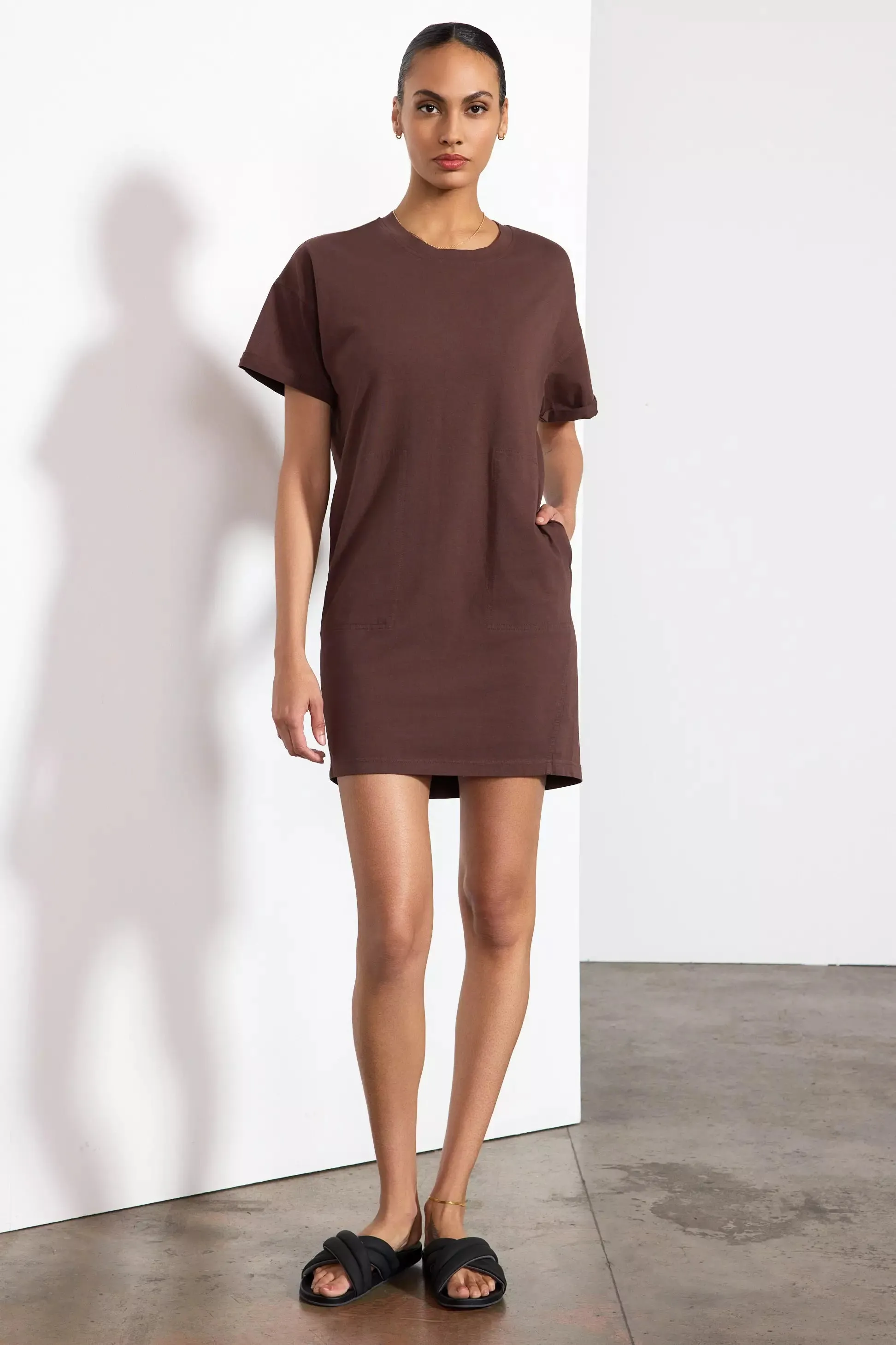 Calm T-Shirt Dress - Chocolate Brown sold by MPG product image thumbnail 2