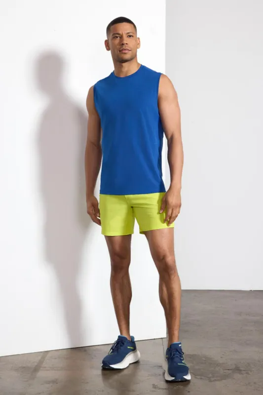 Performance Knit Tank with Mesh Panel - Blue Quartz sold by MPG