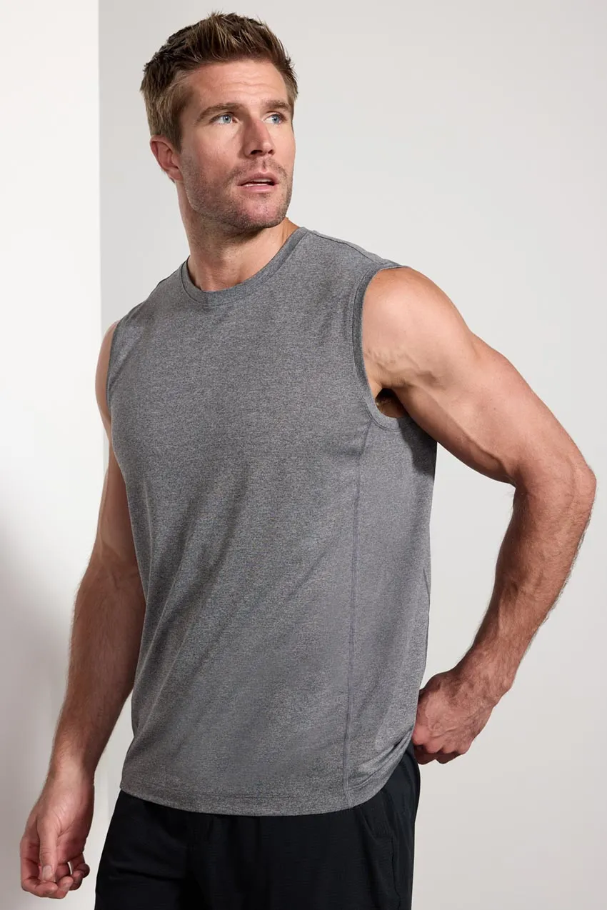 Conquer Crew Neck Tank - Black Melange sold by MPG