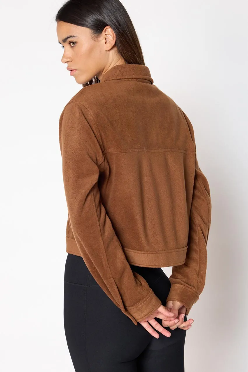 Elevate Fleece Cropped Shirt Jacket sold by MPG product image thumbnail 5
