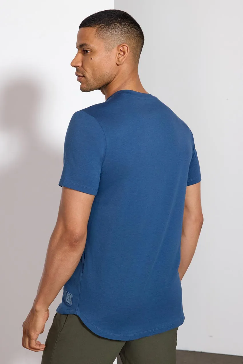 Pima Cotton Henley With Curved Hem - Key Largo sold by MPG product image thumbnail 3
