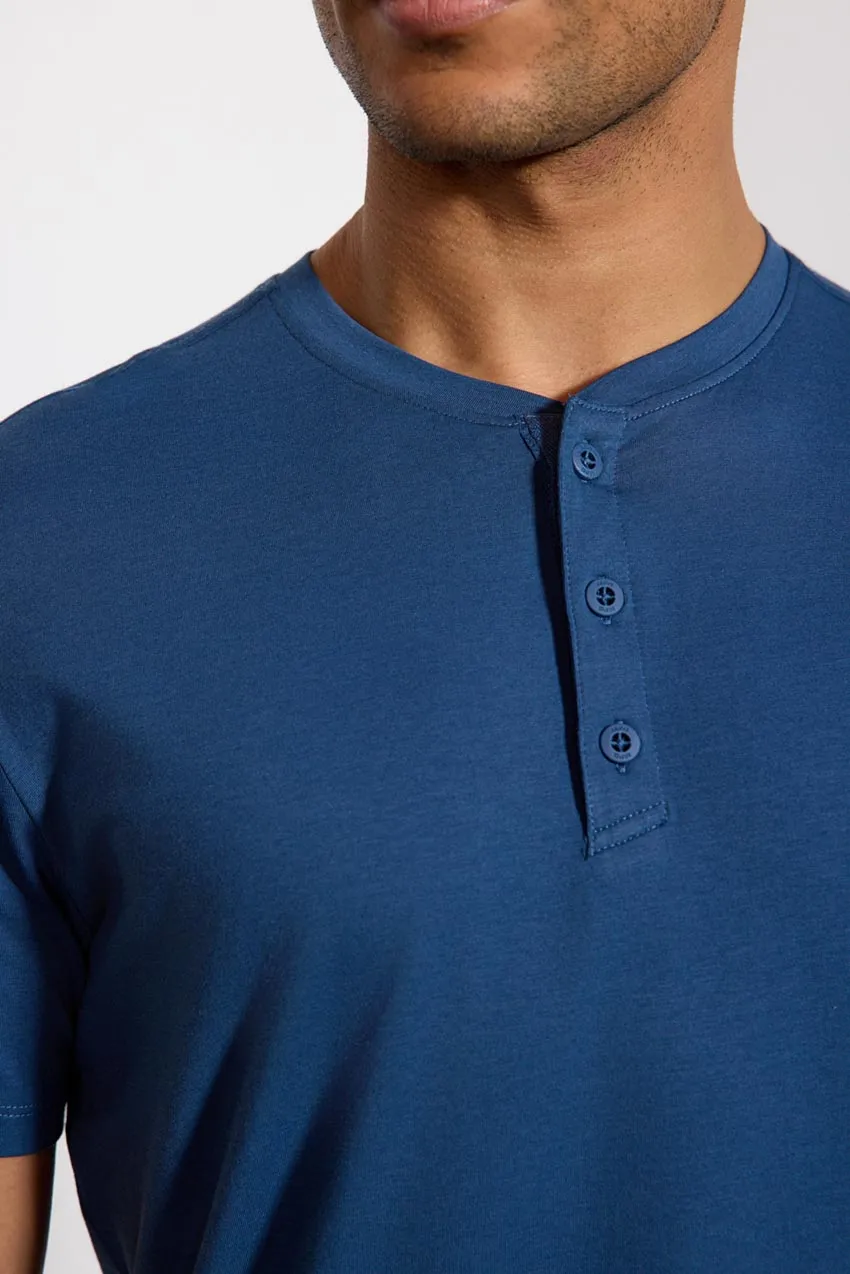 Pima Cotton Henley With Curved Hem - Key Largo sold by MPG product image thumbnail 4