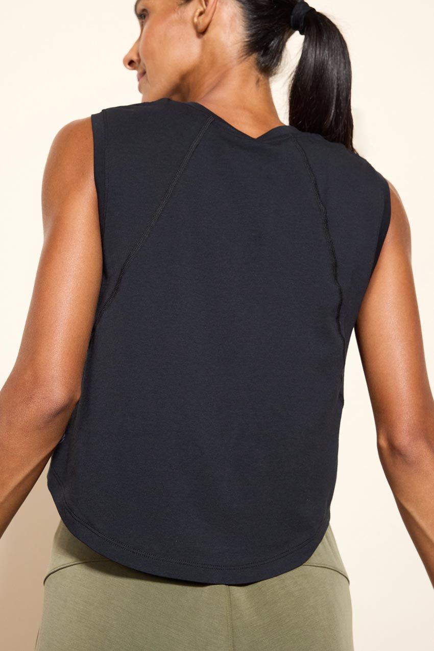 Pima Cotton Tucked Shoulder Tank Top sold by MPG product image thumbnail 6
