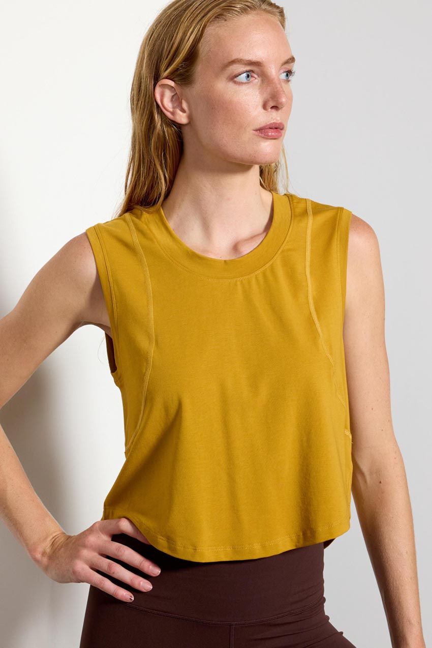 Pima Cotton Tucked Shoulder Tank Top sold by MPG product image thumbnail 17