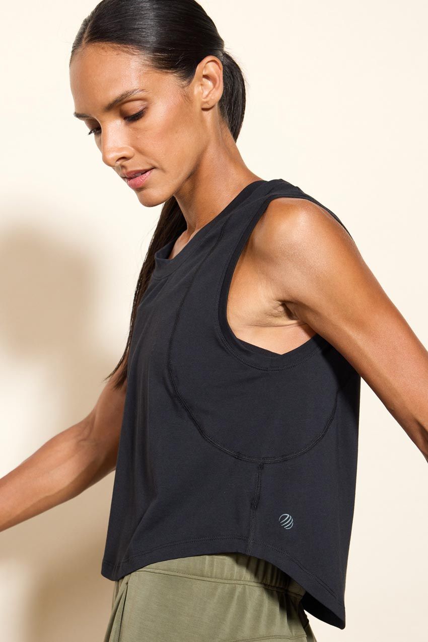 Pima Cotton Tucked Shoulder Tank Top sold by MPG product image thumbnail 7
