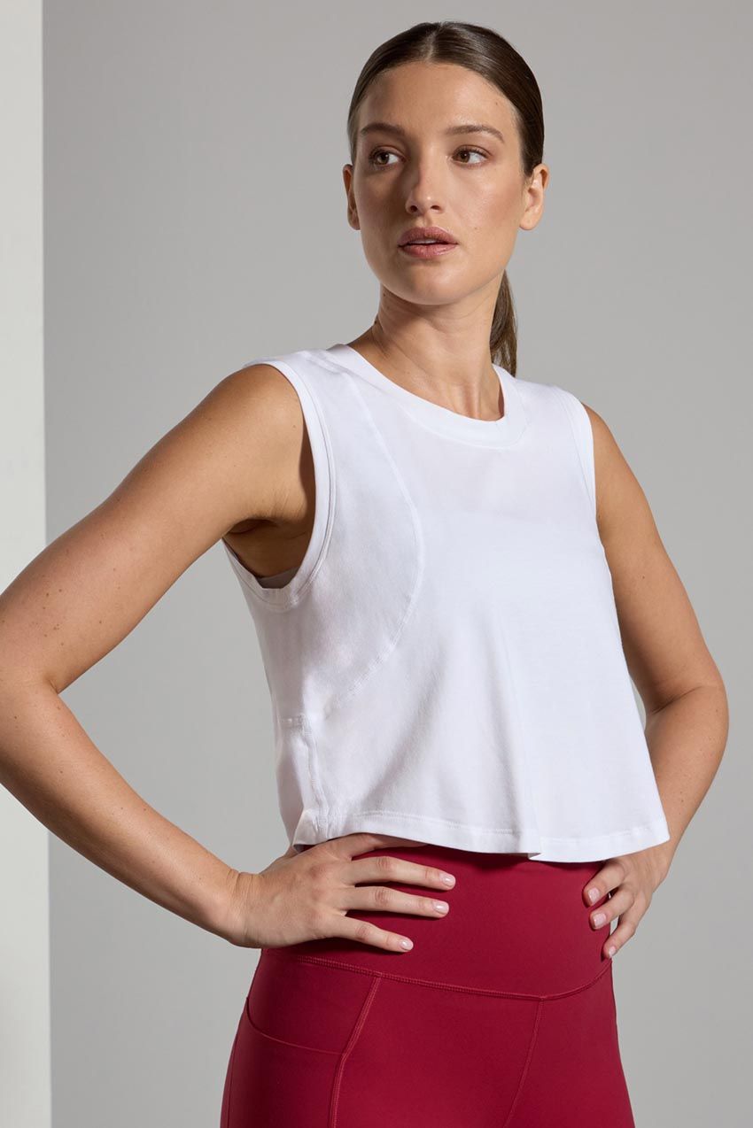 Pima Cotton Tucked Shoulder Tank Top sold by MPG