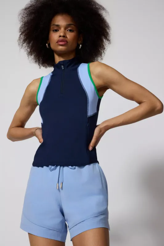 Vital 1/4 Zip Tank - Deep Navy/Hydrangea/Fern sold by MPG