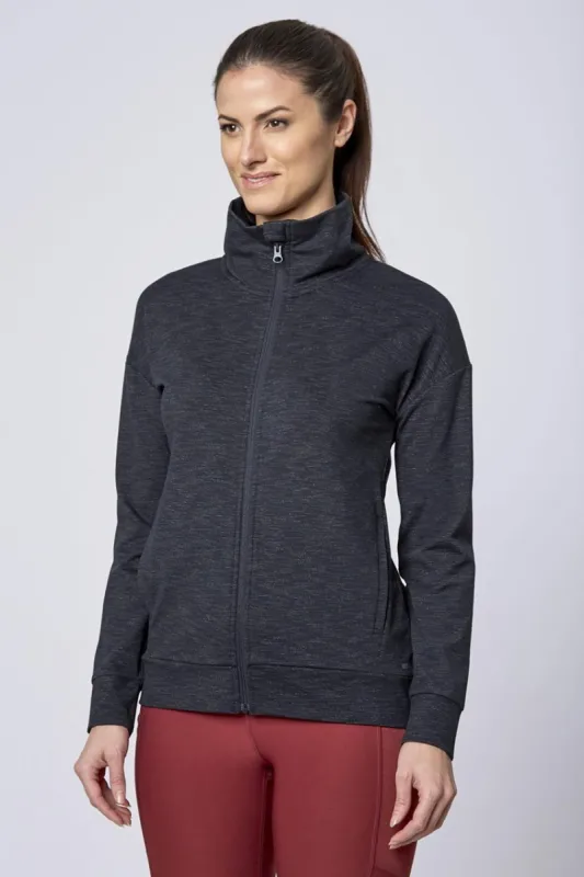 Women’s Space Dye Knit Full Zip Jacket made by Mondetta