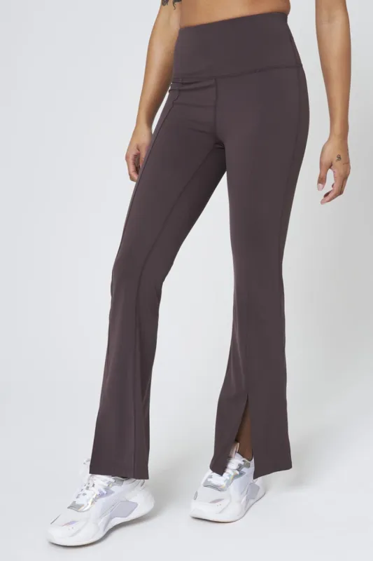 Vital Recycled Nylon High-Waisted Front Slit Pant 30" Peached sold by MPG